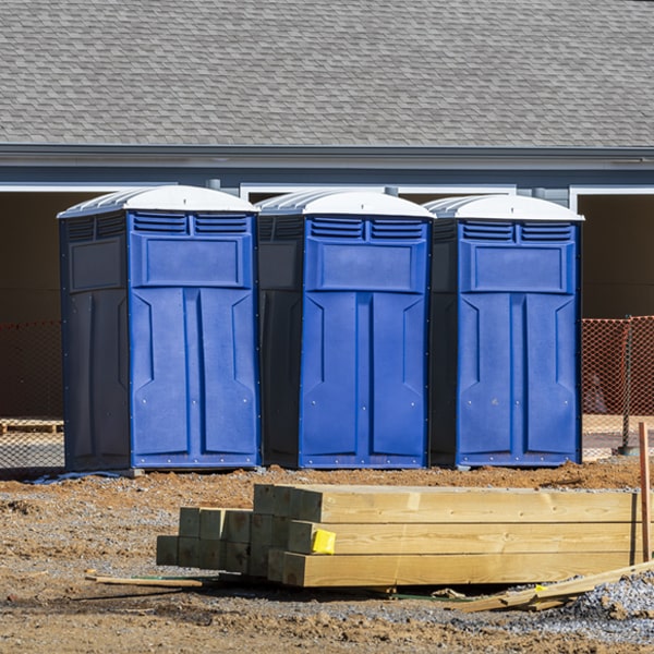 how often are the portable restrooms cleaned and serviced during a rental period in Five Points Ohio